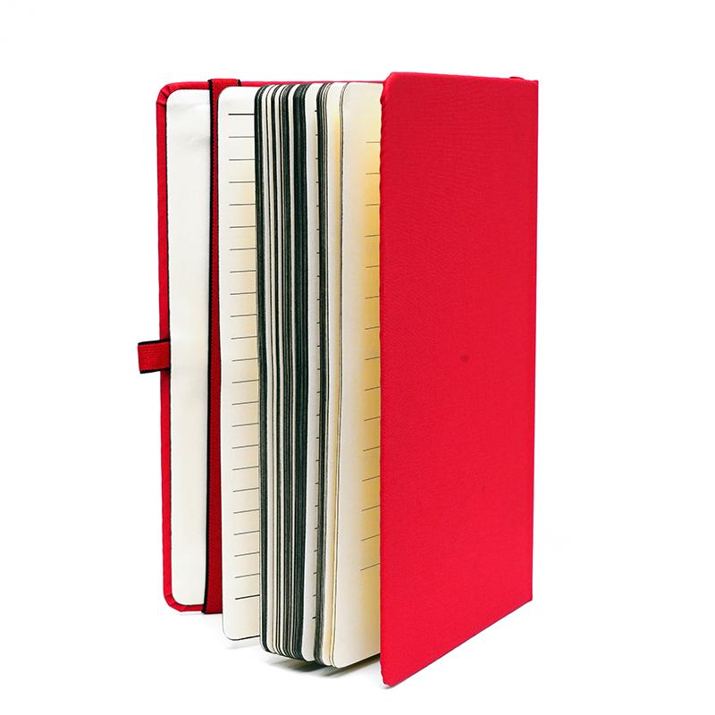 Custom Red -Pu Leather Note Book With Elastic & Pen Holder